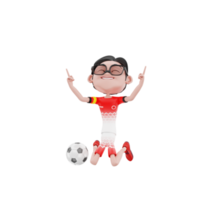 ilustración de personaje de fútbol 3d png