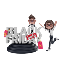 3d  black friday illustration png