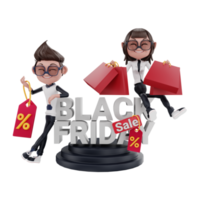 ilustración de viernes negro 3d png