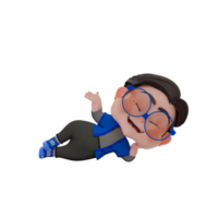 Ilustración de personaje de negocios lindo 3d png