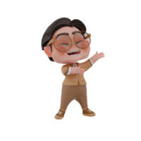 3d  cute business character illustration png