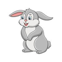 cartoon illustration The rabbit standing in the middle of the forest looks around for food vector