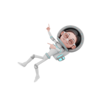 Rendering 3d dell'illustrazione del personaggio dell'astronauta png