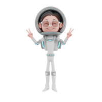 rendu 3d de l'illustration du personnage de l'astronaute png