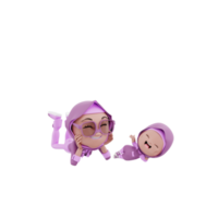 3d Render Mother and Child illustration png