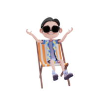 ilustración de verano 3d png