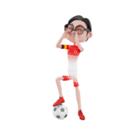 ilustración de personaje de fútbol 3d