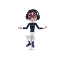 Ilustración de servicio al cliente de personajes 3d png