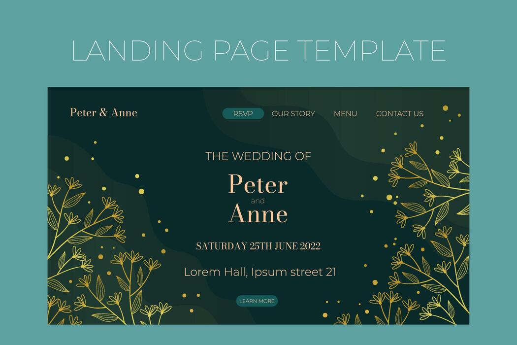 Green Gold Invitation Vector Art Icons and Graphics for Free Download