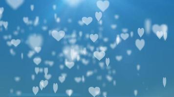 dynamic background with pulsating hearts on a blue background video