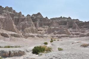 Crumbling Rock Formations in the Badlands of South Dakota photo