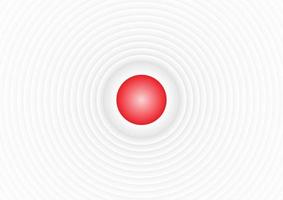 White circular rings with red button. Abstract futuristic geometric radial shapes background for cover design,  screen monitor, brochure, presentation and web banner. Minimalist broadcast style concep vector