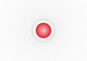 White circular rings with red button. Abstract futuristic geometric radial shapes background for cover design,  screen monitor, brochure, presentation and web banner. Minimalist broadcast style concep vector