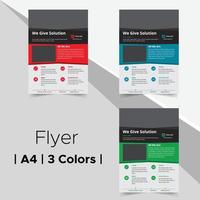 Business Flyer with Geometric Elements in three color options vector