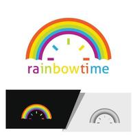 rainbow time logo vector