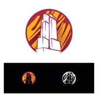 abstract expressive building  tower logo vector