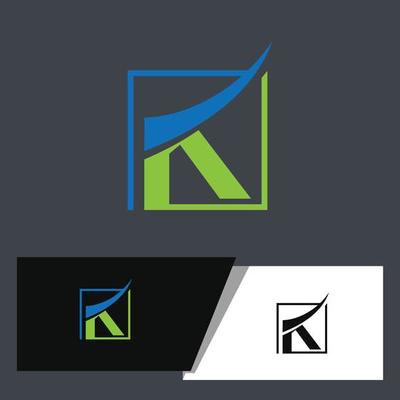 letter K logo or pictogram connected to frame