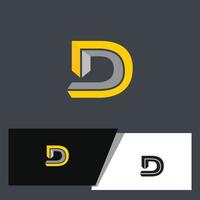 letter D in geometric  style vector