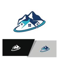 vivienda en montaña logo o pictograma vector