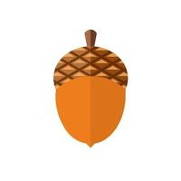 Flat icon of acorns, nuts and food, isolated on white background, vector illustration.