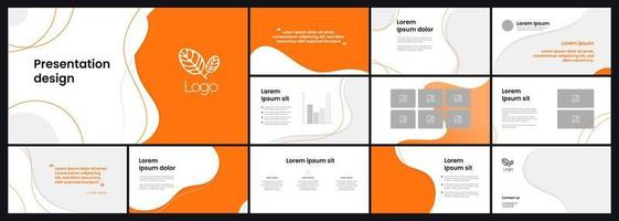 Set of modern presentation templates. Presentation design, portfolio vector templates with flowing colorful trendy gradients of geometric shapes. Slide page, flyer, website, company profile