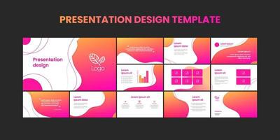 Set of modern presentation templates. Presentation design, portfolio vector templates with flowing colorful trendy gradients of geometric shapes. Slide page, flyer, website, company profile