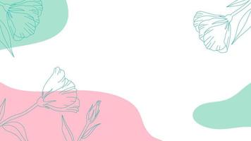 fondo abstracto de moda con formas fluidas y elementos florales en colores pastel. onda geométrica moderna para presentación, tarjeta de visita, afiche, blog, papel pintado, boda. ilustración vectorial vector