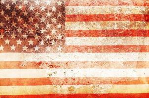 USA flog overlay on old color skin on cement wall texture for background use photo