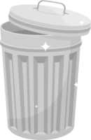 ilustração de design de clipart de lata de lixo metálica png