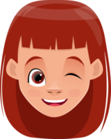 petite fille visage expression clipart conception illustration png