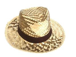 Dried leaves woven hats isolated over white photo