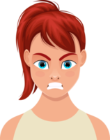 ilustração de design de clipart de expressão de rosto de mulher png