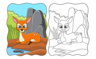 the deer is sitting coloring page illustration vector