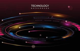 Futuristic Digital Circle Abstract Digital Technology Background vector