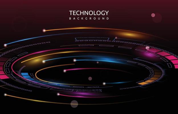 Futuristic Digital Circle Abstract Digital Technology Background