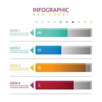 plantilla de infografía de datos estadísticos de gráficos de barras vector