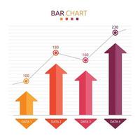 flecha barra gráfico gráfico estadística datos infografía vector