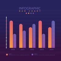 Multiple Bar Graph Chart Statistic Data Infographic Template vector