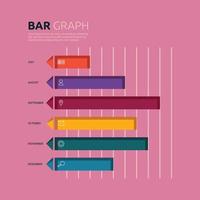 Bar Graph Chart Statistic Data Infographic Template vector