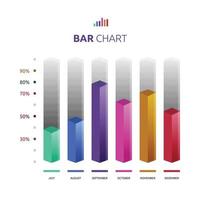 Bar Graph Chart Business Statistic Data Infographic Template vector