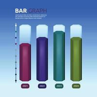 Tube Bar Graph Chart Statistic Data Infographic Template vector