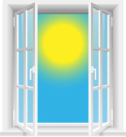 Transparent windows and sunny sky clipart design illustration png