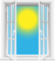 transparente fenster und sonniger himmel clipart design illustration png