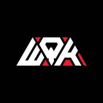 diseño de logotipo de letra triangular wqk con forma de triángulo. monograma de diseño de logotipo de triángulo wqk. plantilla de logotipo de vector de triángulo wqk con color rojo. logotipo triangular wqk logotipo simple, elegante y lujoso. wqk