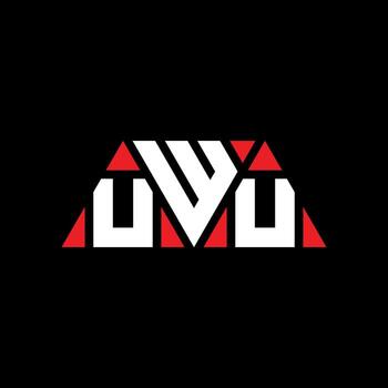 UWU triangle letter logo design with triangle shape. UWU triangle logo design monogram. UWU triangle vector logo template with red color. UWU triangular logo Simple, Elegant, and Luxurious Logo. UWU