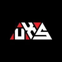 UXS triangle letter logo design with triangle shape. UXS triangle logo design monogram. UXS triangle vector logo template with red color. UXS triangular logo Simple, Elegant, and Luxurious Logo. UXS