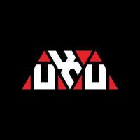 UXU triangle letter logo design with triangle shape. UXU triangle logo design monogram. UXU triangle vector logo template with red color. UXU triangular logo Simple, Elegant, and Luxurious Logo. UXU