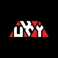 UXY triangle letter logo design with triangle shape. UXY triangle logo design monogram. UXY triangle vector logo template with red color. UXY triangular logo Simple, Elegant, and Luxurious Logo. UXY