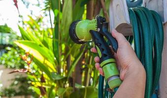 Reel of hose pipe and spraying head photo