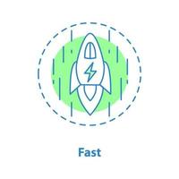 Fast speed concept icon. Startup idea thin line illustration. Vector isolated outline drawing